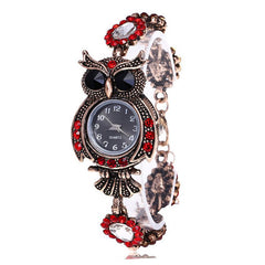 Vintage Rhinestone Owl Watch