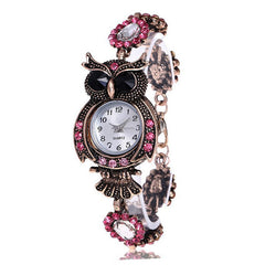 Vintage Rhinestone Owl Watch