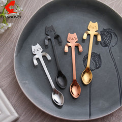 Stainless Steel Cat coffee spoon