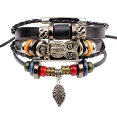 Vintage Owl Leather Bracelets