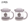 Image of Cute Cat Glass Mug With Infuser