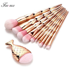 Rose Gold Fishtail Makeup Brush Set