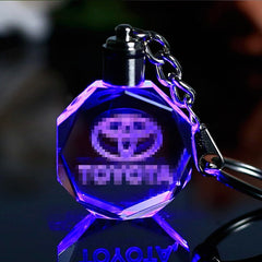 Lazer Engraved Crystal Car Keychain